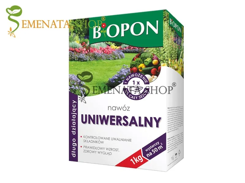 Тор за всякакви градински растения с дълго действие Biopon 1 кг (за 50 кв.м)