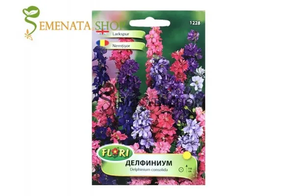 Семена на Делфиниум (Ралица, Delphinium consolida) смес - висок до 110 см