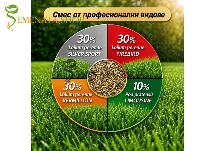 Тревна смеска за пресяване и сгъстяване на райграс Hesa Nachsaat Rasen RSM 3.2 PRO